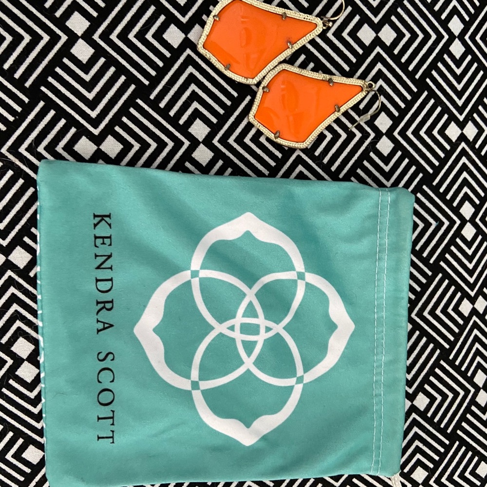 Alex Gold Drop Earring in Orange